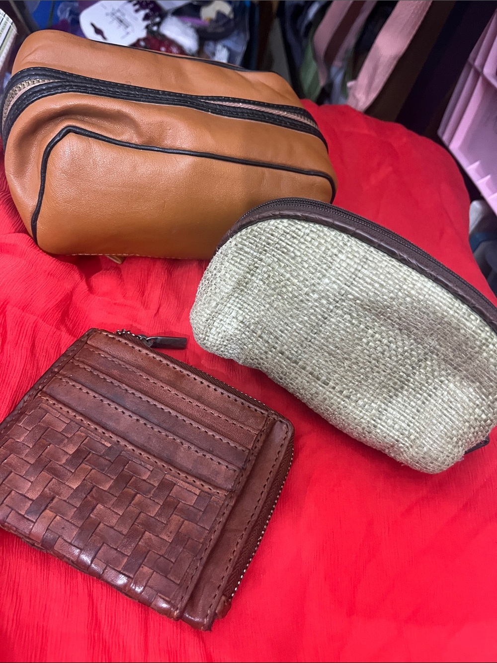 Tan Leather Men’s Travel Toiletry Bag - Sleek Vilenca Leather Wallet 91